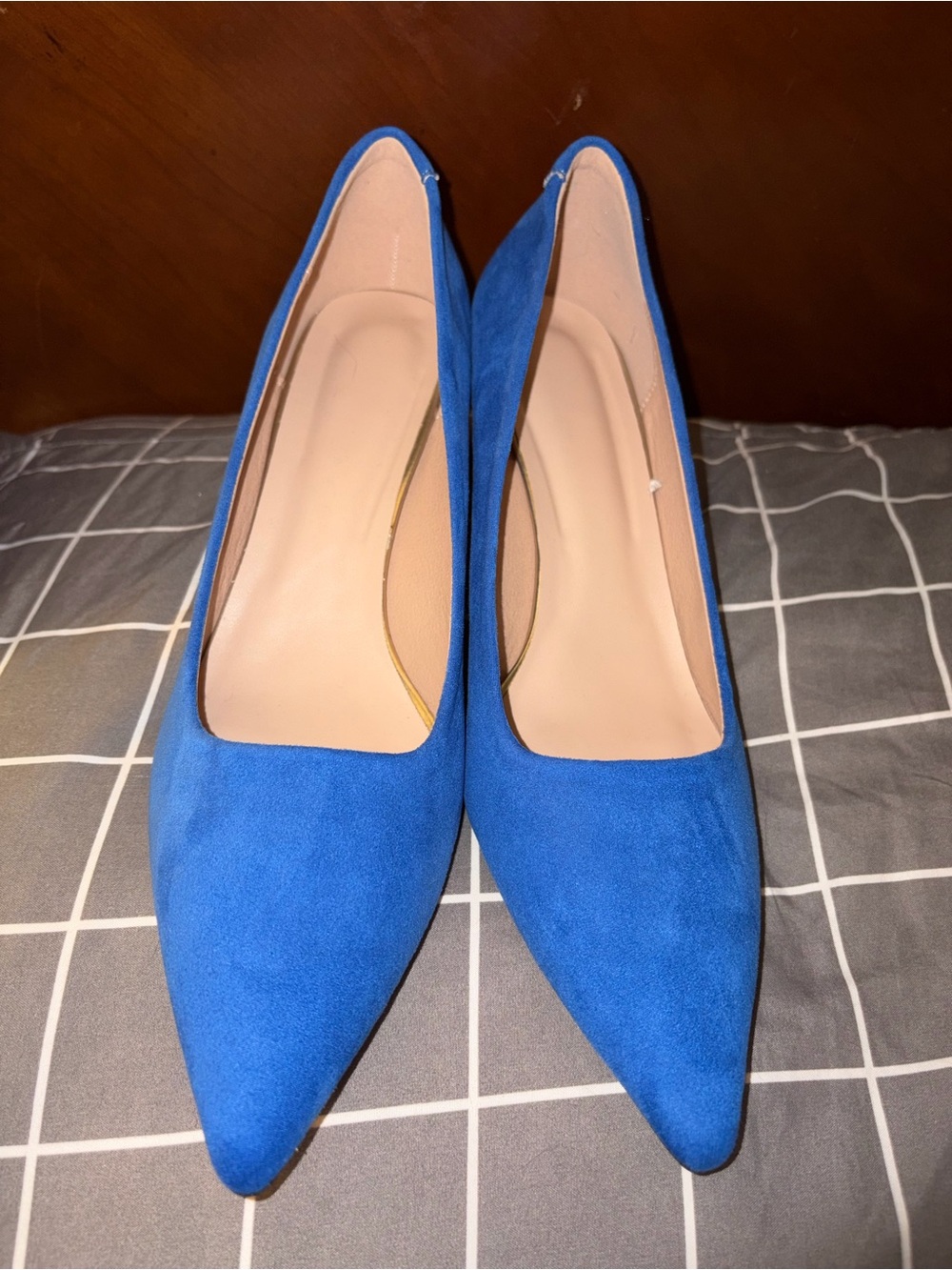 Vibrant Blue Suede Pointed Toe Pumps size 44/11.5 (women’s)